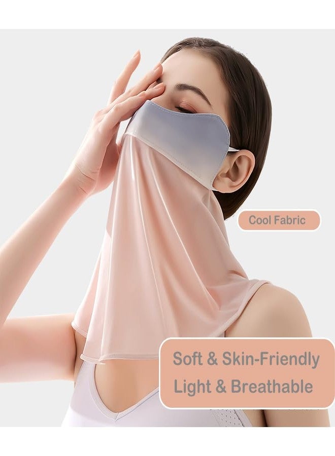 YUANST UV Face Mask, Ice Silk Cooling Neck Gaiter, Breathable Sun Protection for Outdoor Sports, Washable Reusable (Pink) - Image 3